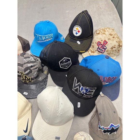 Huge Hat Lot 25 Nike Patagonia Levis MLB NFL NBA Snapback Trucker Visor Bundle - Picture 5 of 6